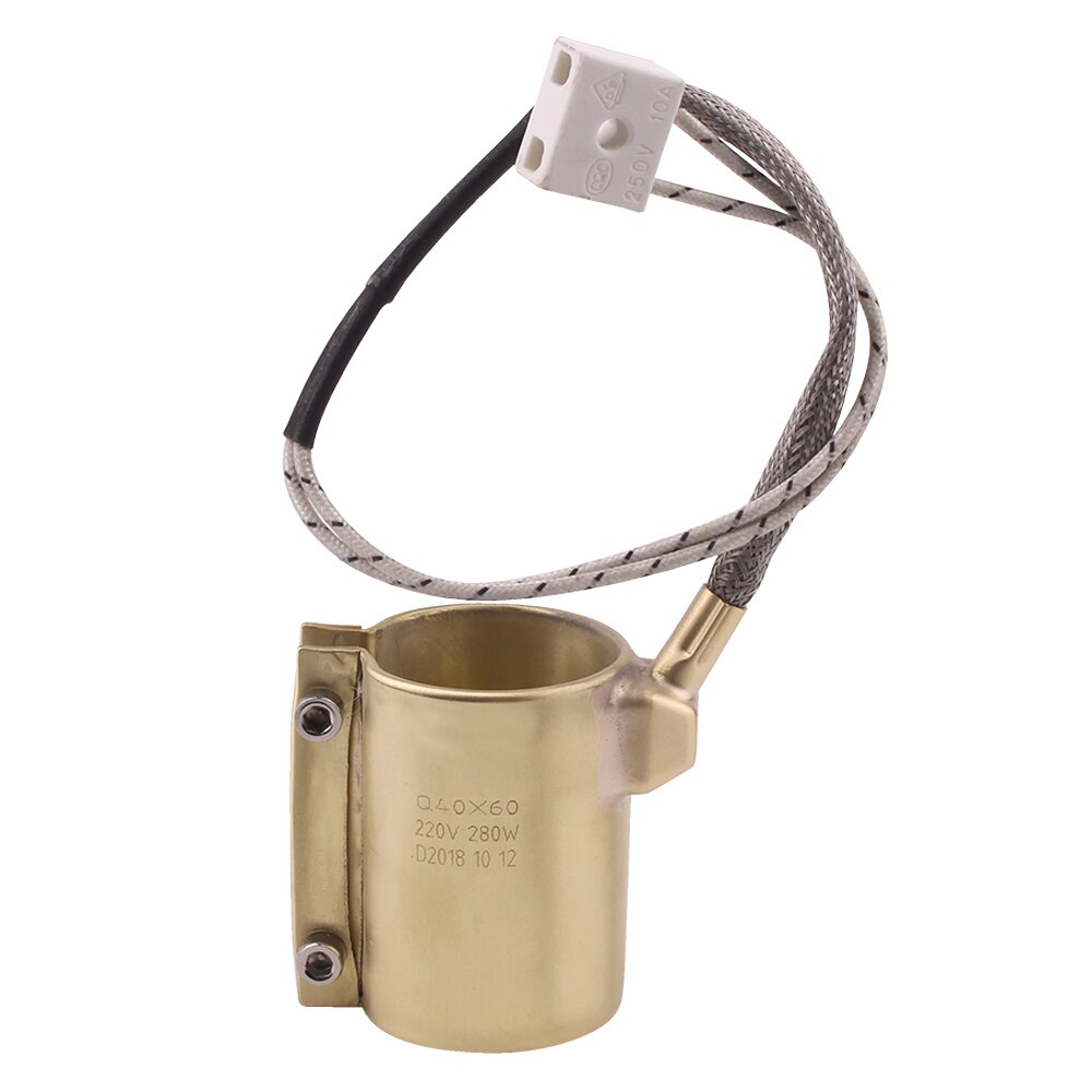 DERNORD 220v 280w / 130w 2pcs Electric Copper Barrel Brass Band Heater for Extruder: 280W ID40X60mm 2pcs