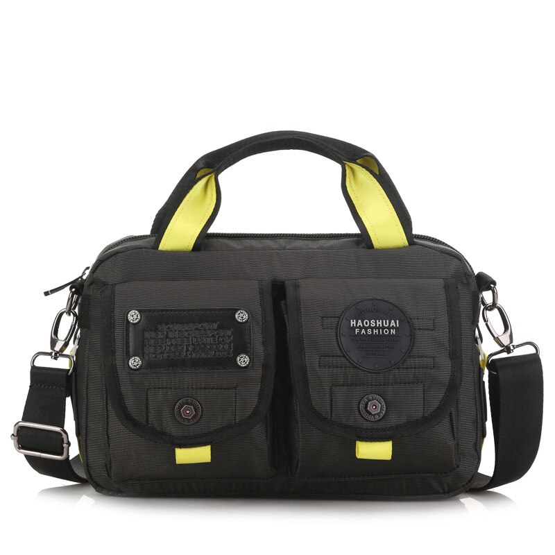 Style message bag Men's Casual Shoulder Crossbody Bag Outdoor Waterproof Travel Bag organizer pockets men's satchel: Black