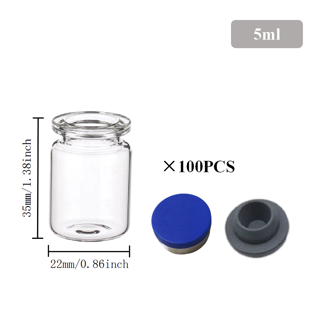 100 pezzi 5ml fiale da laboratorio in vetro trasparente con tappi e tappo piccole bottiglie contenitori per liquidi per test sperimentali fiale da laboratorio trasparenti