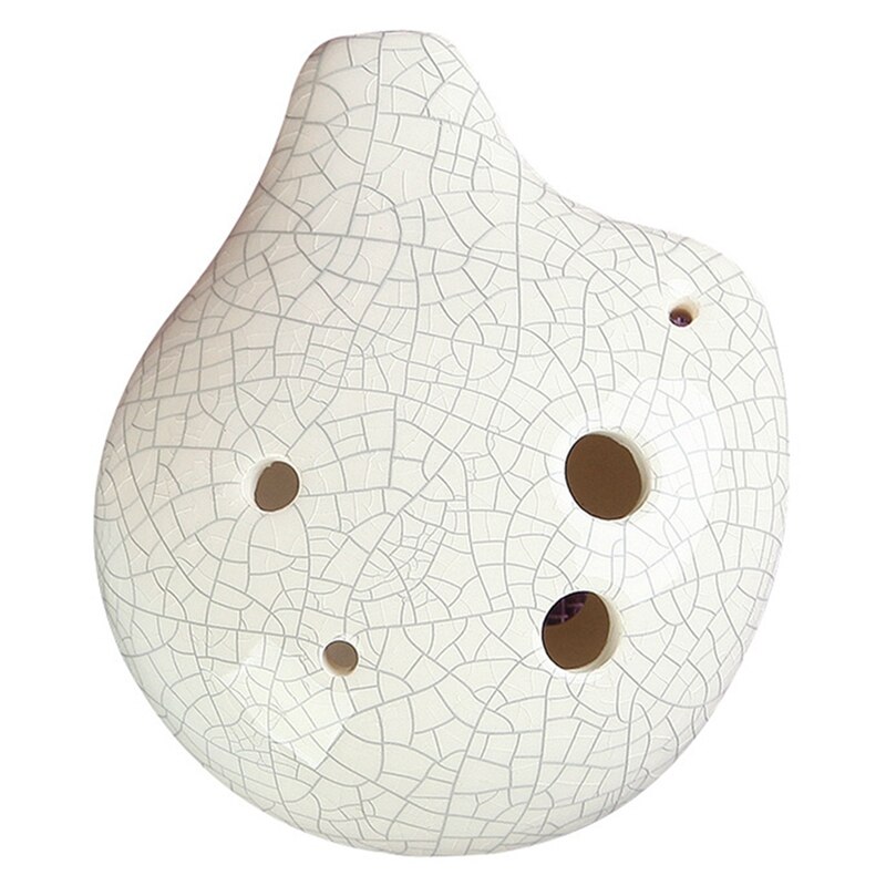 Ocarina harmonie 6 trous en céramique Soprano C, dextérité facile à apprendre, bon pour débutant et excellent: white