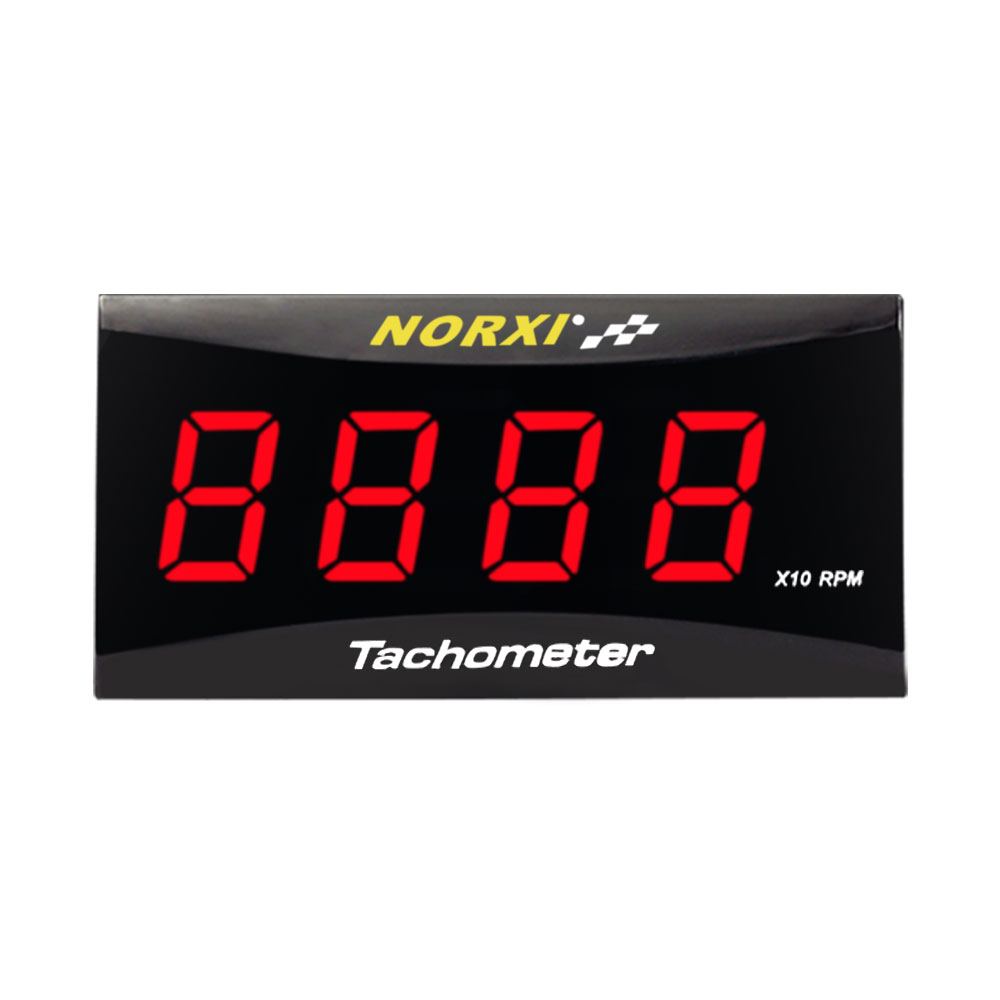 Mini medidor de RPM para motocicleta, pantalla LCD cuadrada Digital, tacómetro de hora para motor, tacómetro para BMW, YAMAHA, KAWASAKI Racing: Rojo