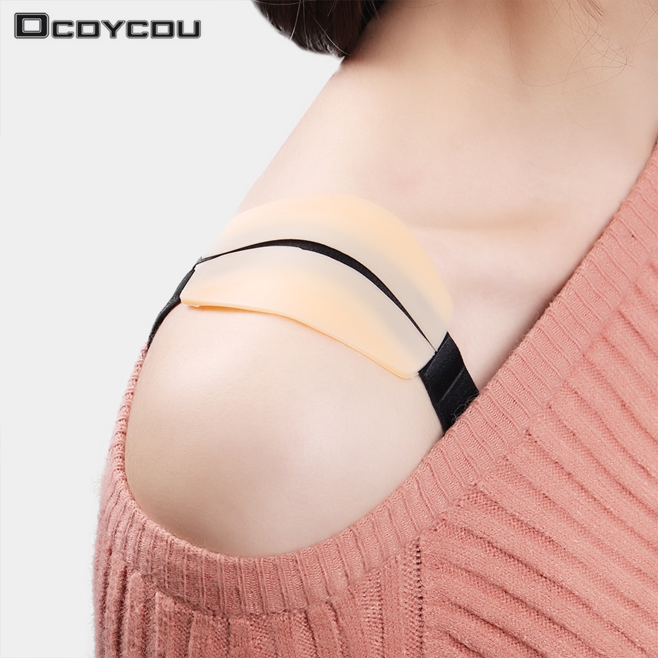 Silikone skulderpude blød bh stropholder puder skridsikre skulderrem puder holder bh smertelindring til kvinde 2 stk.