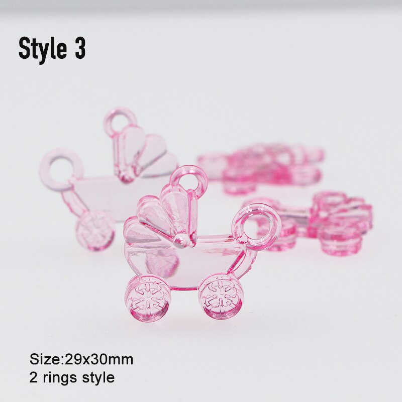 Mini calèche rose et bleu 30 pièces | Décor pour petite fête prénatale baptême, décoration pour boîte , gâteau annonce de naissance: Style 3 pink-30pcs
