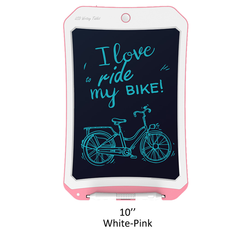 Dessin numérique tablette LCD enfants graphiques écriture tableau de peinture électronique enfants étude Pad maison tableau d'affichage avec batterie: 10inch-White-Pink