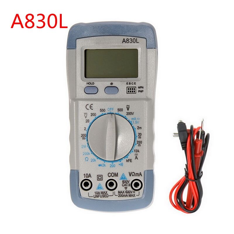 Digital Multimeter M1 A830L Portable Multimeters Handheld Tester Intelligent Digital Multimetro With Test Lead Lcd Display: 4