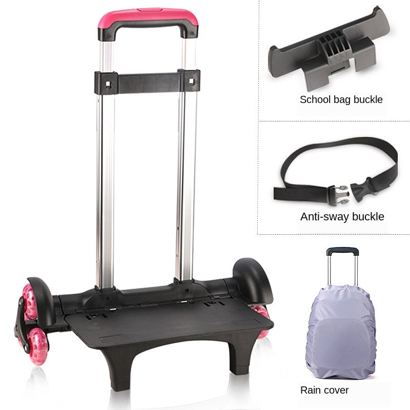 B-LIFE Trolley Cart for School Backpack Folding Hand Truck Solid Construction Utility Cart for Luggage: Silver