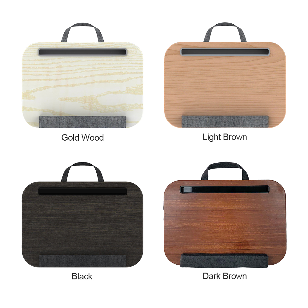 Laptop Desk Travel Tablet Slot Home Office Study Notebook Stand With Pillow Cushion Anti Slip Portable For Bed Students Working