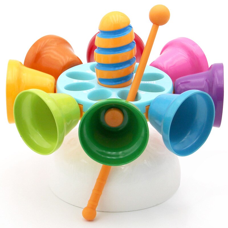 Bebé colorido nota percusión Bell estridente sonido de campana de juguete Musical temprana educación Musical instrumento para los niños