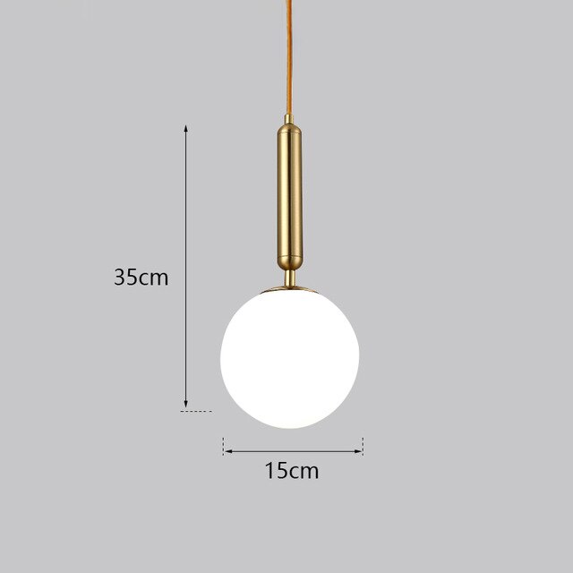 Nordiske led pendellamper glaskugle til soveværelse bar pendel iluminação sort guld globe hanglamp moderne pendel loftslampe: 3