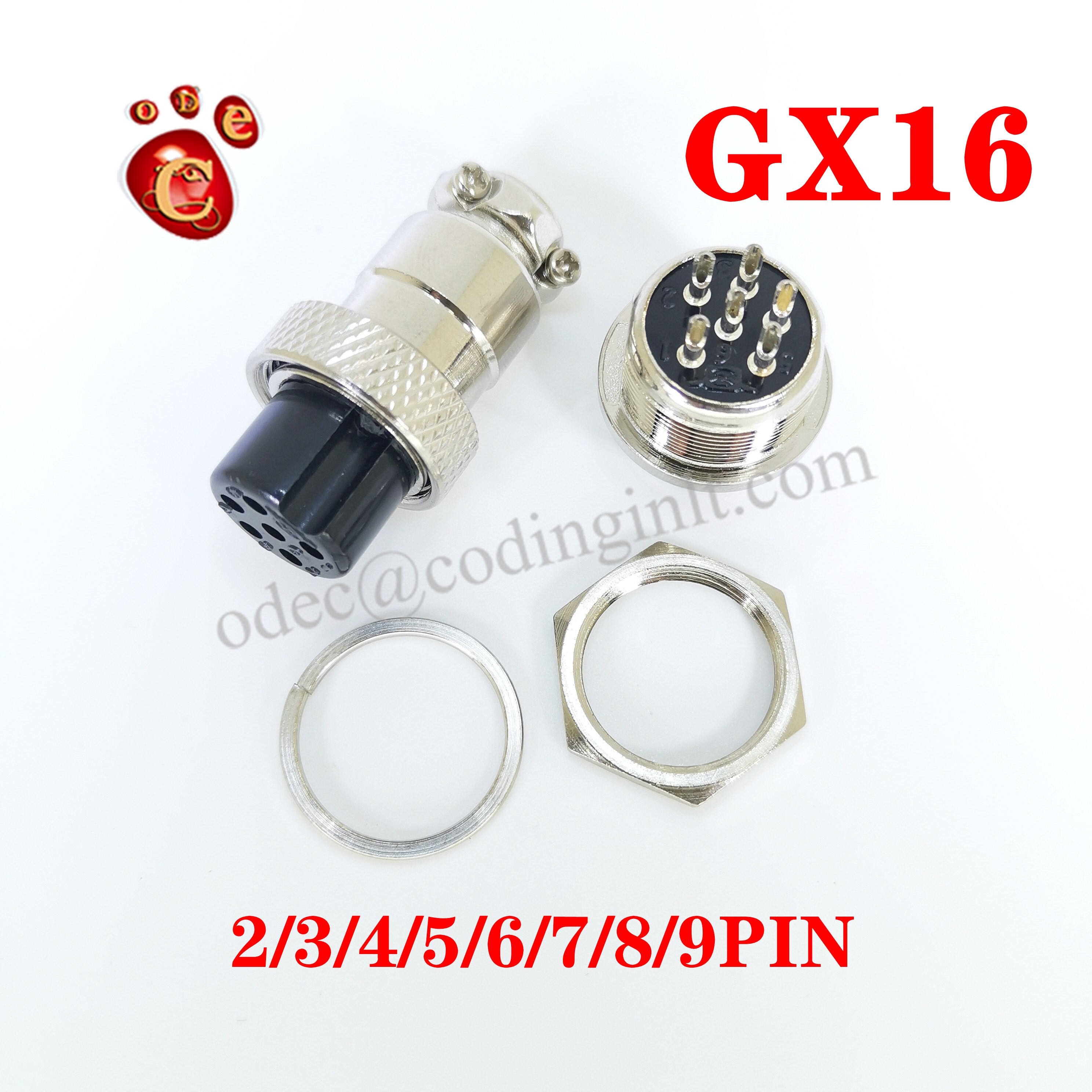 GX16 2/3/4/5/6/7/8/9 Pin Male &amp; Female 16mm L70-78 Circular Aviation Socket Plug Wire Panel XLR Connector