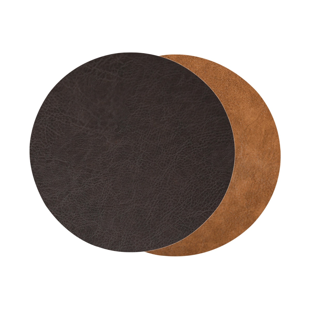 Napperons Ronds en Cuir PU, Motif Peau de Vache Lavée, Tapis de Table pour Table à Manger, Cuisine, Décoration de ix