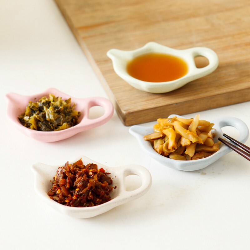 Assiette latérale de blé paille | Théière en forme de petit plat à sauce, plat froid, assiette 32g