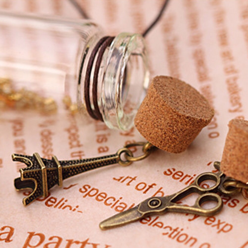 12Pcs Glass Wishing Bottles Shell Key Flower Mini Wood Cork Stopper Wishing Bottles Vials Containers Birthday Party Decoration