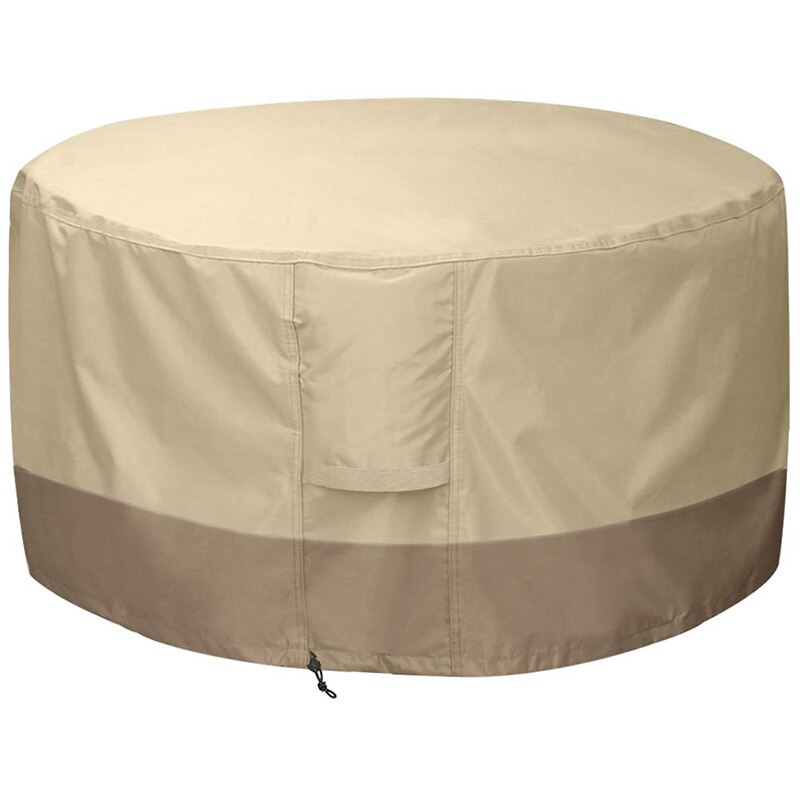 Housse De Foyer Ronde En Tissu Oxford 210D - Protection Imperméable Extérieure 122 X 46 Cm Pour Foyer Et Barbecue