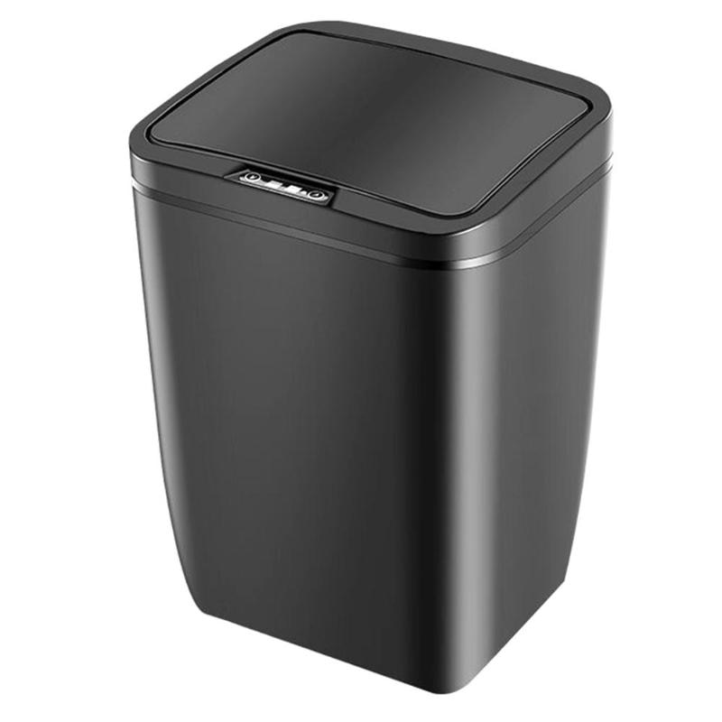 12L Home Intelligent Trash Can Automatic Sensor Dustbin Smart Sensor Electric Waste Bins PP Plastic Eco-Friendly Dustbin Househo: Black