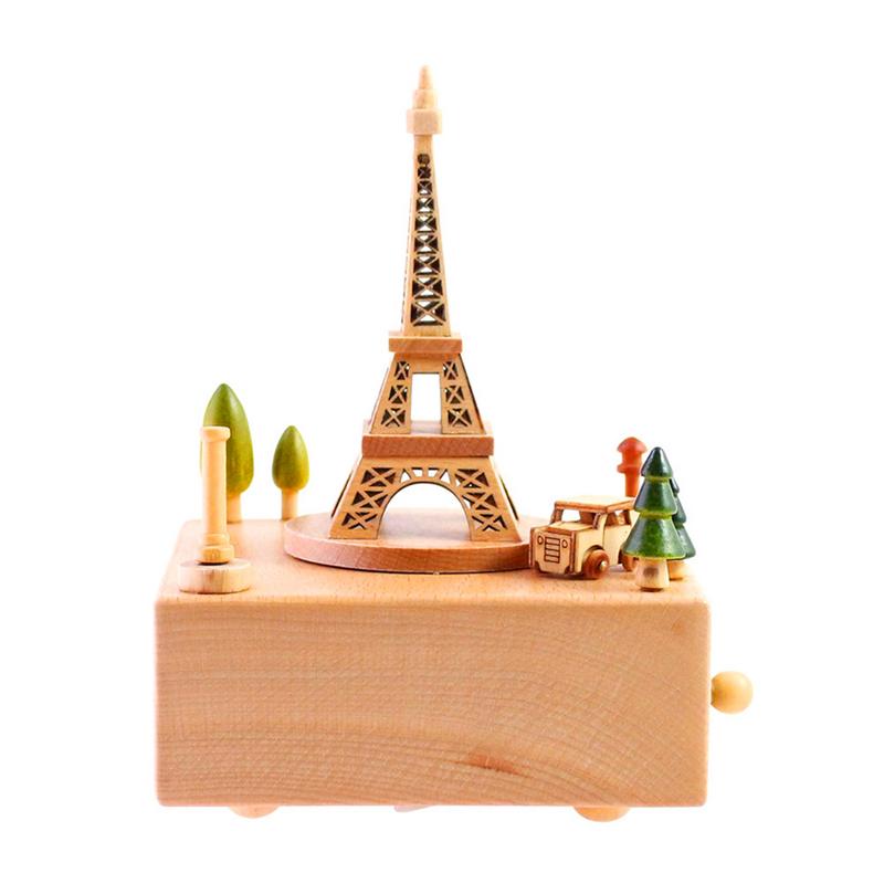 Grande roue gâteau d'anniversaire en forme de boîte à musique en bois jouet décoration mignon d'anniversaire de noël pour les enfants # CW