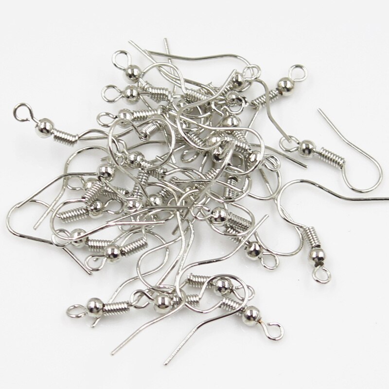 100 teile/los 20x17mm Ohrring Erkenntnisse Ohr Haken Haken Armaturen DIY Schmuck Machen Zubehör Eisen Haken Ohr draht schmuck Liefert: silber-