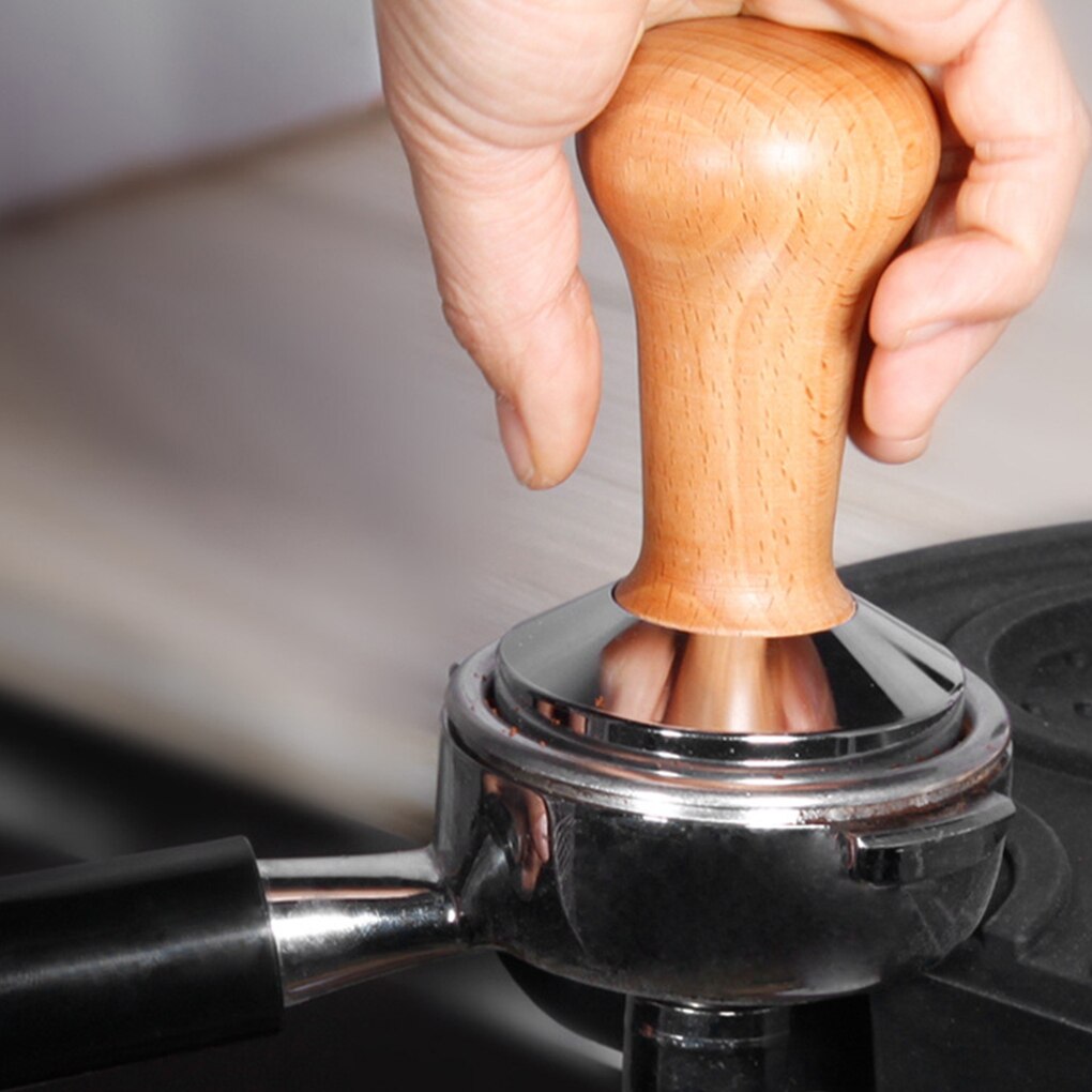 Presse-café avec manche en bois massif, machine à expresso pour barista, broyeur, accessoires de café de qualité alimentaire faits à la main