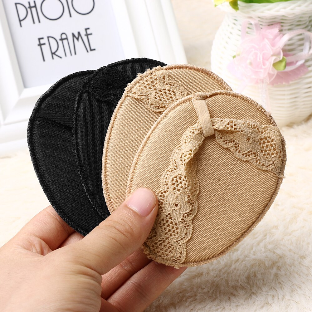 1 paar Frauen Damen bequem Spitze Schwamm Vorfuß Einlegesohlen unsichtbar Hohe Schuhe Mit Hohen Absätzen/Rutschfeste Halbe Hof Pads schwarz