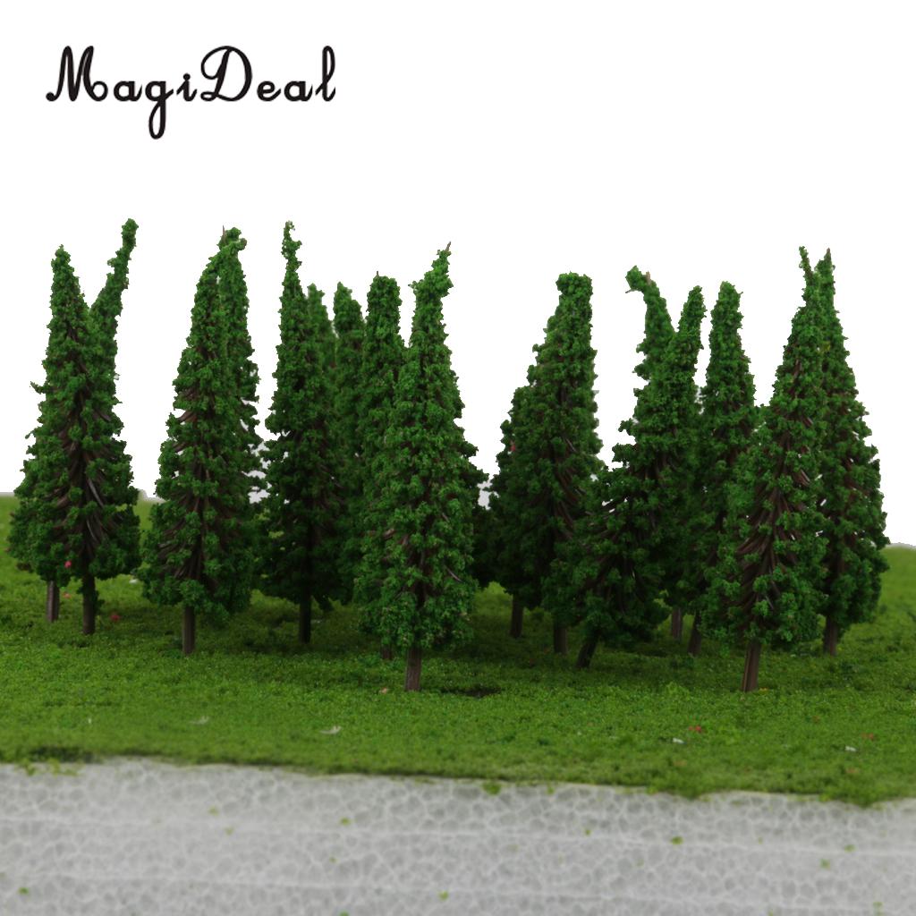MagiDeal Hohe Simulation 50Stck/viel 1/100 Skala Pagode Bäume Modell Zug Eisenbahn Landschaft für Haus Garten Park Grün Dekor