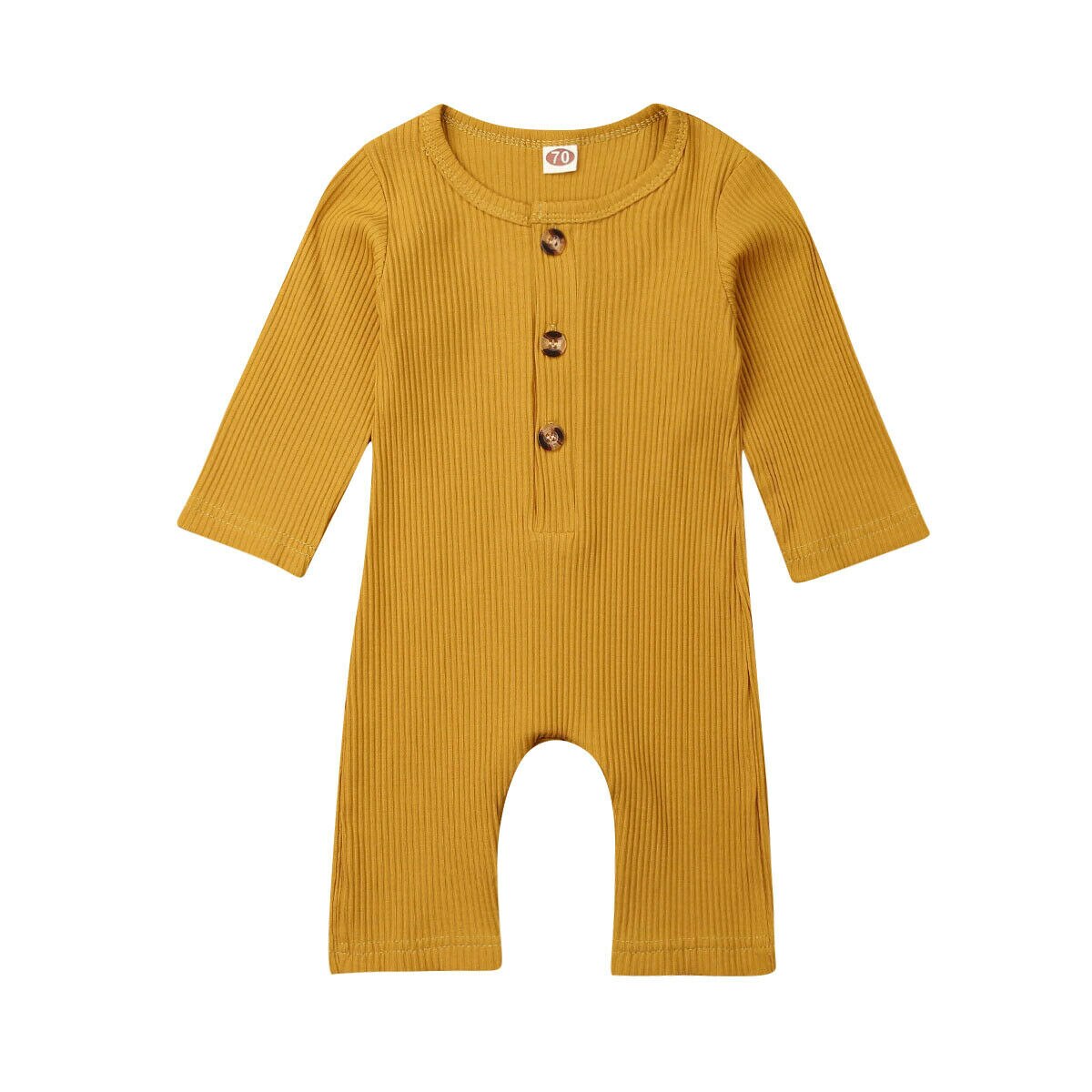 Schattige Baby Meisje Jongen Herfst Kleding Lange Mouw Romper Jumpsuit Outfits: YELLOW / 6m