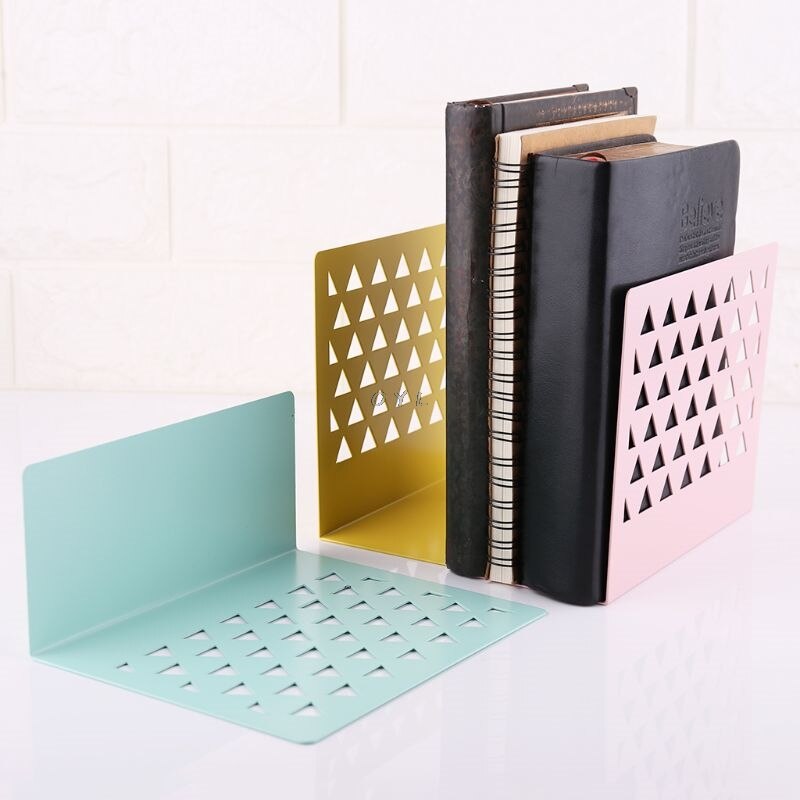 Metal Hollow Desktop Organizer Boekensteunen Boek Eindigt Ondersteuning Standhouder Plank Boekenrek Thuis Kantoorbenodigdheden L29k