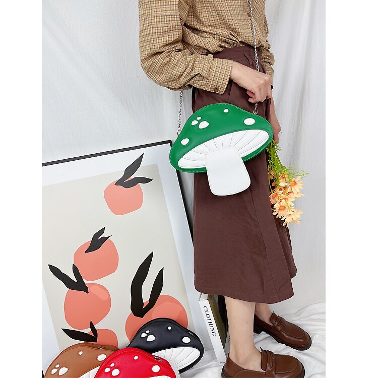 Sacs à main champignon rouge pour femmes, mignon sac à bandoulière Kawaii, pochette de jour à chaîne, Mini sac à main de styliste