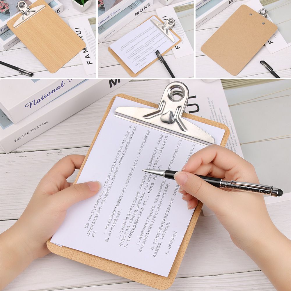 Bloc-notes multifonction avec pince en métal, 1 pièce, bloc-notes en bois, pince de classement, feuille d&#39;écriture, planche de dossier