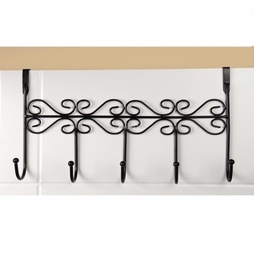 5 Hook Rack Hanger Door Holder Hanger FOR Closet Cabinet Door Holder Hanger Coat Rack Hooks Door Hangers Clothes Bag #K400Y#