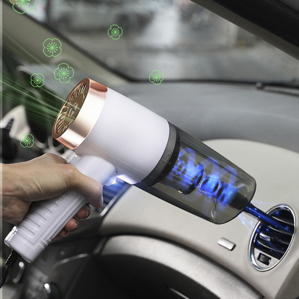 Aspirador de pó portátil, aspirador de pó de sucção, portátil, molhado/seco, para carro, casa, animais de estimação, com lanterna led perfume do carro