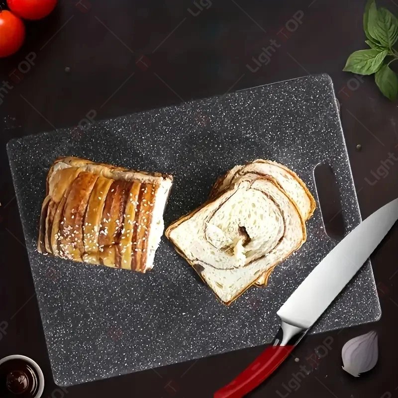 Küchenschneidebretter, Marmorimitat, Kunststoff-Schneidebrett mit Griff, doppelseitiges Schneidebrett für Obst und Gemüse