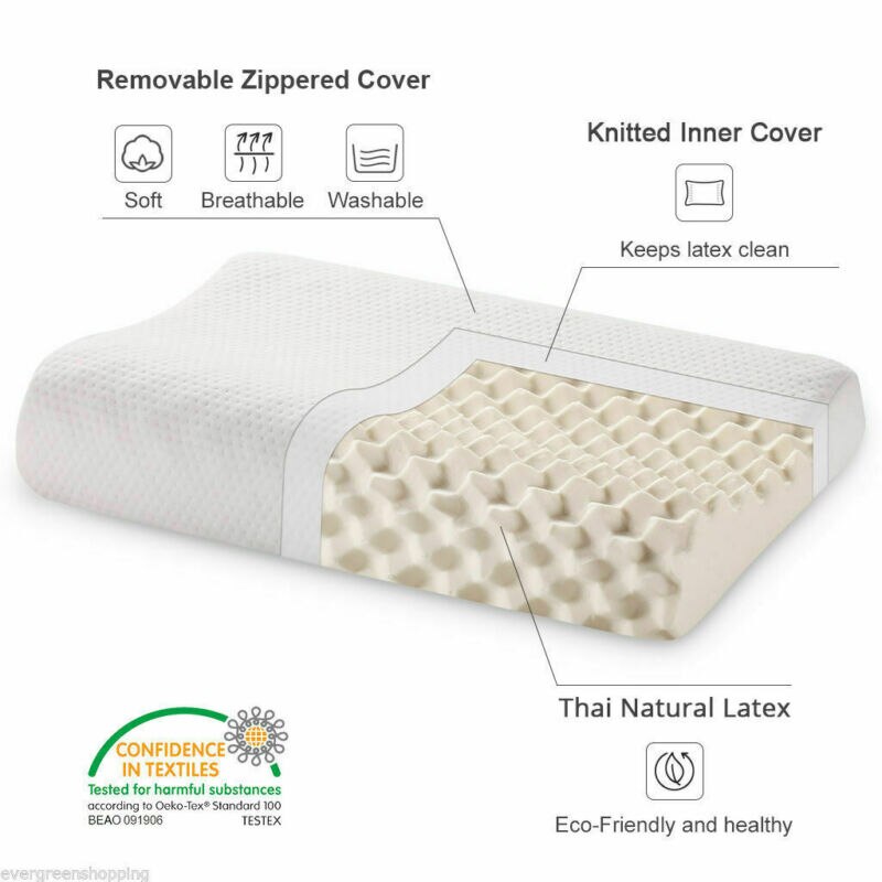 Masseren 100% Natuurlijke Beddengoed Thailand Geventileerde Veerkrachtig Latex Soft Foam Kussen/Verwisselbare Cover Comfort Bed Slapen Ondersteuning