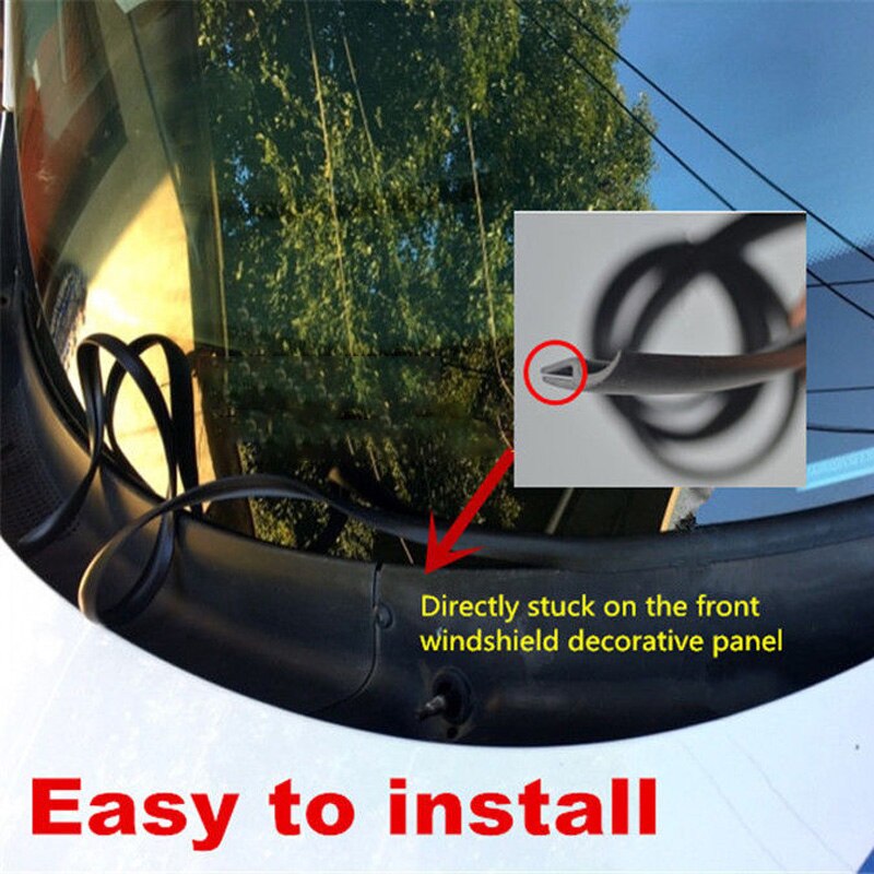 Universele Zwarte Auto Voorruit Panel Decoratieve Trim Afdichting Beschermende Rubber Strip Perfecte Vervanging Accessoires
