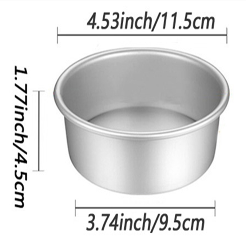 1/2/4/6 Stück feste 4-Zoll-Kuchenform aus Aluminium mit fester Basis, kleine Kuchenform, wiederverwendbar, runde Kuchendosen, Küchenhelfer, perfekt zum Backen