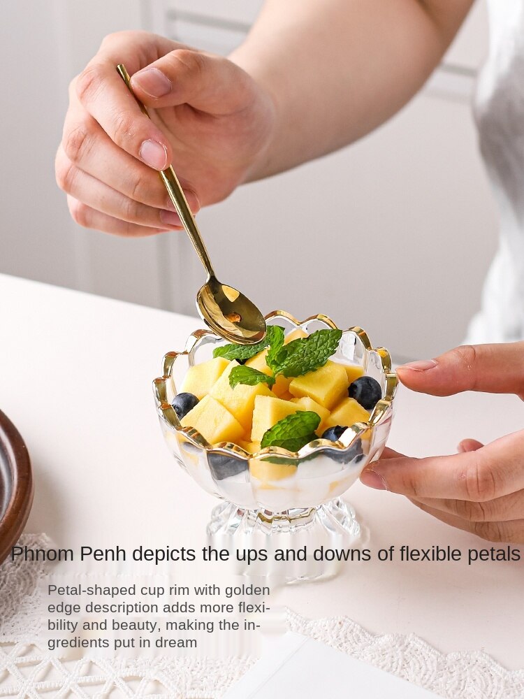 Ice Cream Cup Glass Cup Household Dessert Cup Ice Cream Yogurt Ice Cream Cold Drink Milk Shake Cup