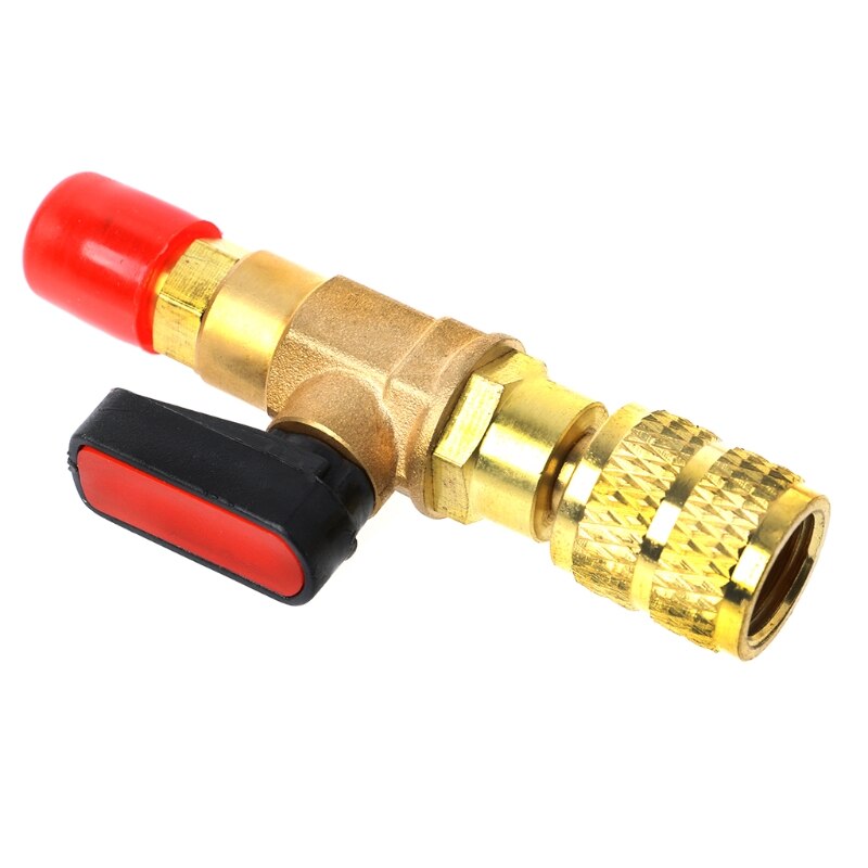 1pc R410A Refrigerant Valve AC Charging Hoses Brass Straight Ball Valves for Refrigeration Manifold Gauges