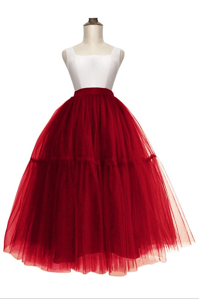 Schwarz Lange Hochzeit Petticoat Tüll Felsen Brautkleid Ballkleid Unterrock Hochzeit Zubehör: rot