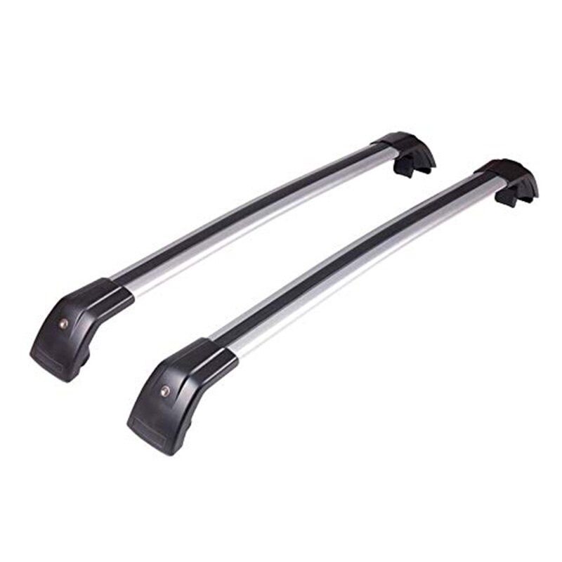 Supply 2PCS SUV Car Aluminum Alloy Side Bars Cross Rails Roof Rack Luggage Carrier Crossbar Fit For No Gap Between Rail And Roof: Ivory