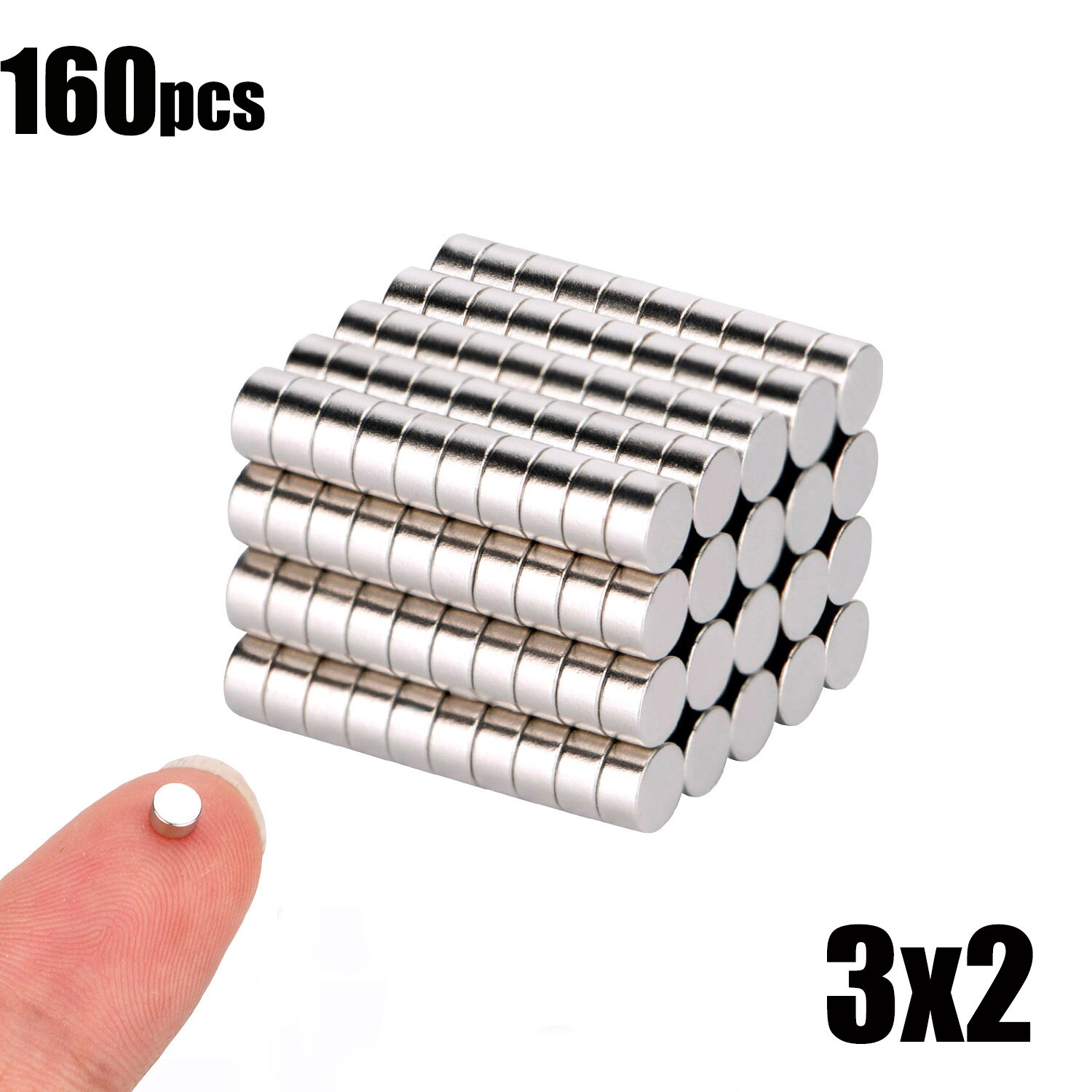 20 50 100 stk 3 x 1 3 x 2mm små runde neodym magnet sterke magneter sjeldne jordarter neodym magnet sterk neodym magnet: (3 x 2)160 stk
