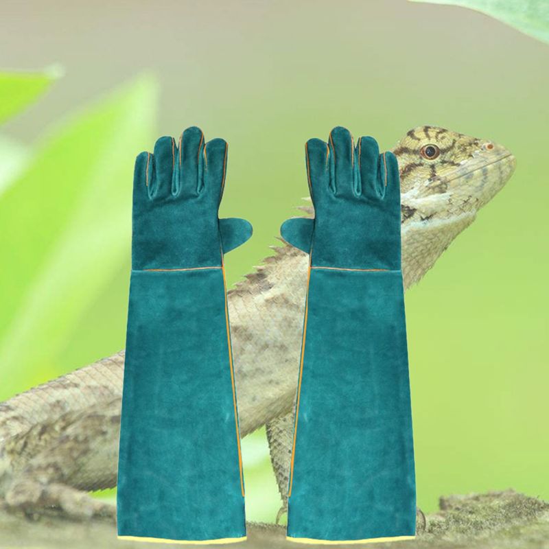 Reptile Handling Gloves Bite Proof Snake Lizard Wild Animals Protection Gloves W0YC
