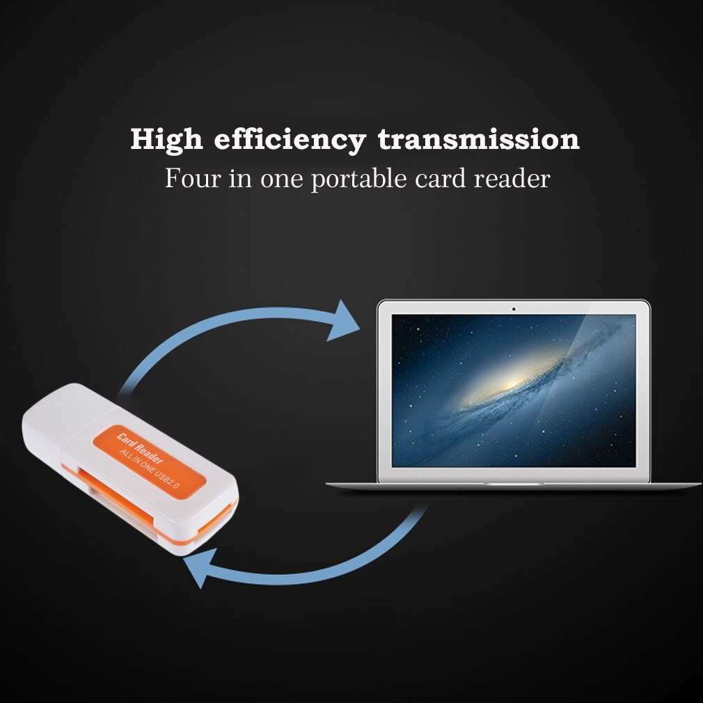 1 stücke USB 2.0 4 in 1 Speicher Multi Card Reader für M2 für SD SDHC DV Micro SD TF Karte Orange