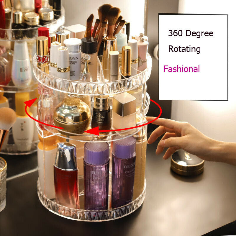 Clear Acryl Cosmetische Case Vrouwen Meisjes 360 ° Roterende Make-Up Organizer Case Parfums Lipstick Display Houders