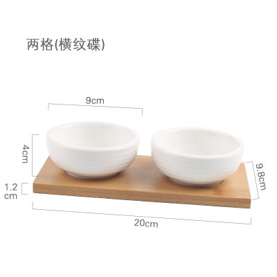 Keramik Snacks Platten mit Bambus Tablett Japan Stil Kreative Obst Platte Nachmittag Tee Tabletts Nachspeisen Platte Soße Gericht: F2