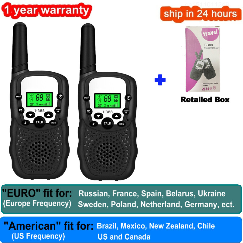 2 pezzi Walkie Talkie bambini Celular giocattoli ricetrasmettitore portatile evidenzia telefono Radio interfono bambini Talkie Walkie regali di compleanno: 2 Black