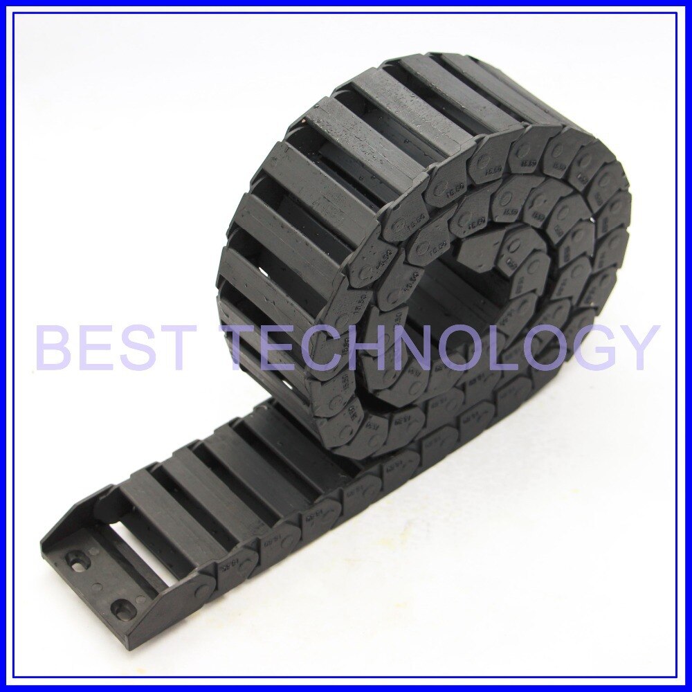 Cadena de arrastre de Cable de plástico, portador de Cable con conectores de extremo, longitud de 15x15mm, 20mm, 30mm, 40mm, 50mm, l1000 mm