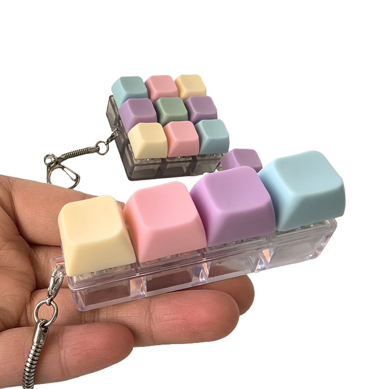 1/4/5/9 Tastatur Fidget Schlüsselanhänger, Keyboard Fidget Dekompressionsspielzeug, mechanische Tastatur Fidget Clicker, Stressabbau-Taste