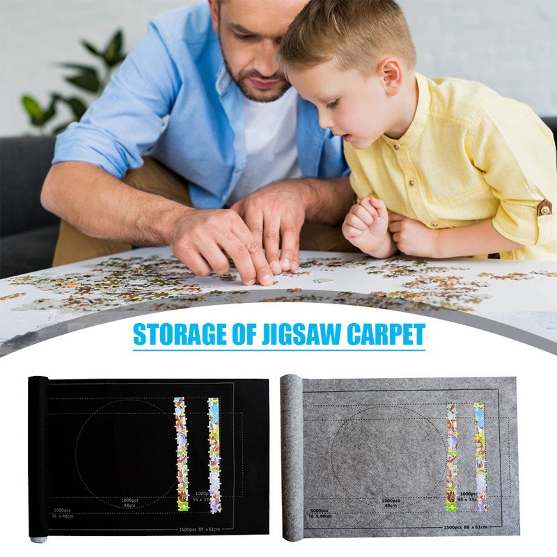 Puzzles Pad Jigsaw Roll Felt Mat Playmat Puzzles Blanket For Up To 1500 Pcs Puzzle Accessories Portable Travel Storage Bag