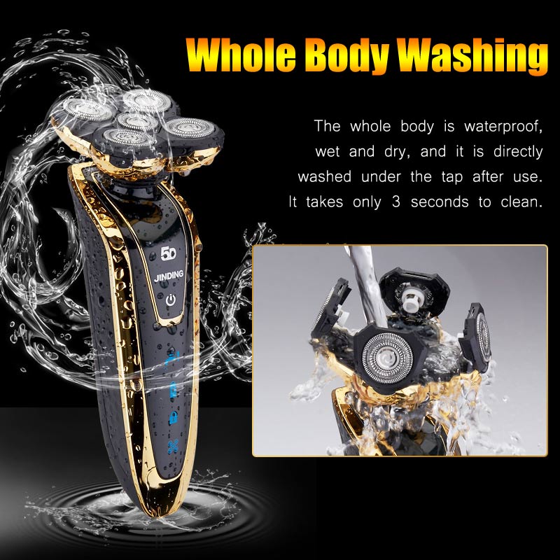 Genopladelig elektrisk barbermaskine hele kroppen vask 5d flydende hoved mænd barbermaskine vandtæt elektrisk barbermaskine  d42