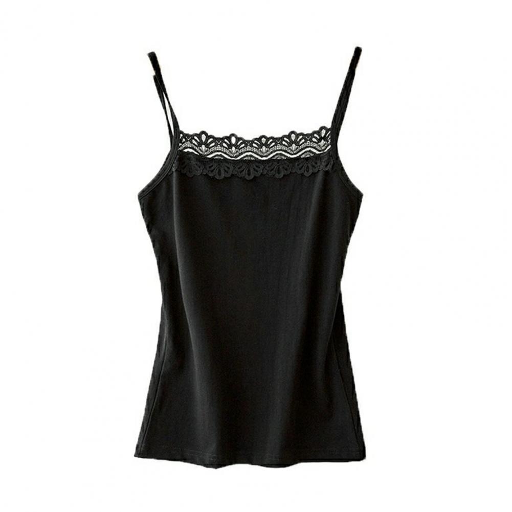 Vrouwen Kanten Tanks Top Spaghetti Band Kant Vierkante Hals Mouwloos Match Broek Zachte Trui Zomer Hemdje Dameskleding