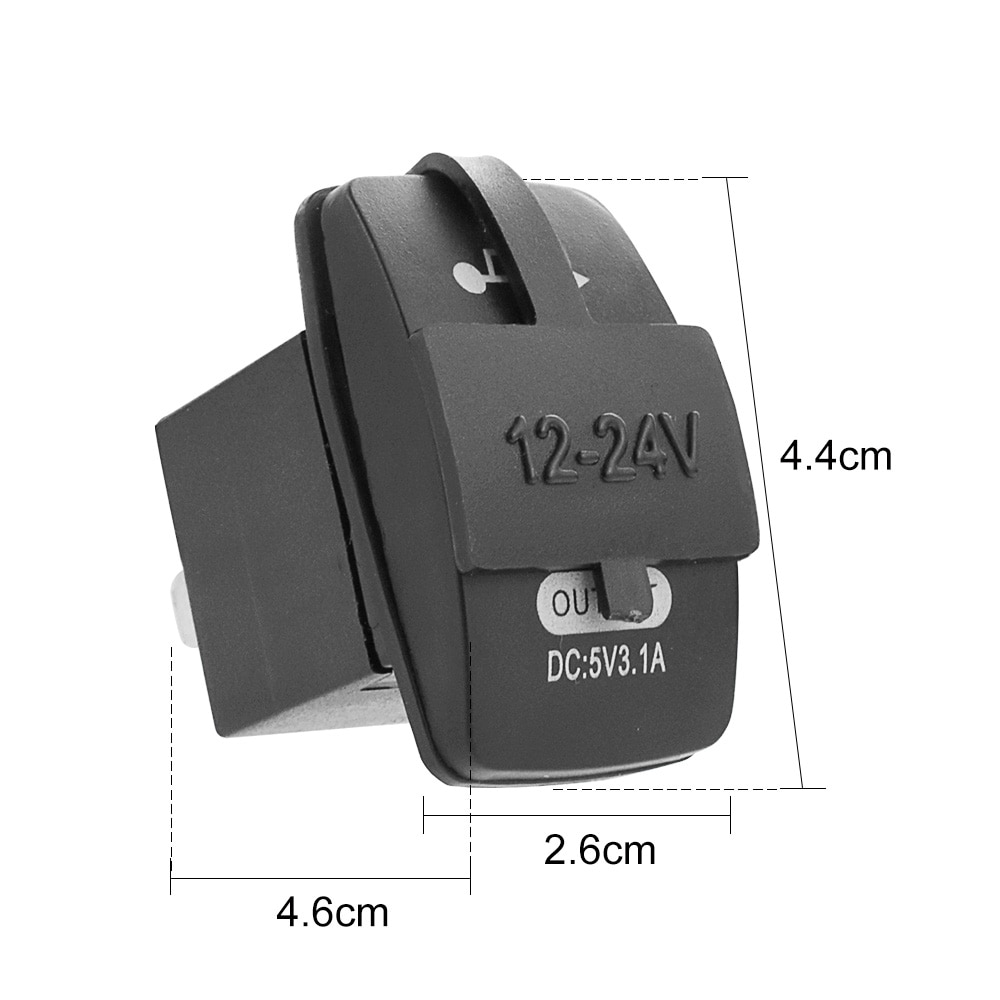 Usb-uttag billaddare vattentätt usb-biluttag 12v-24v 5v 3.1a telefonladdning för marin båtmotorcykel
